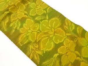 手織り紬花々模様織出し名古屋帯